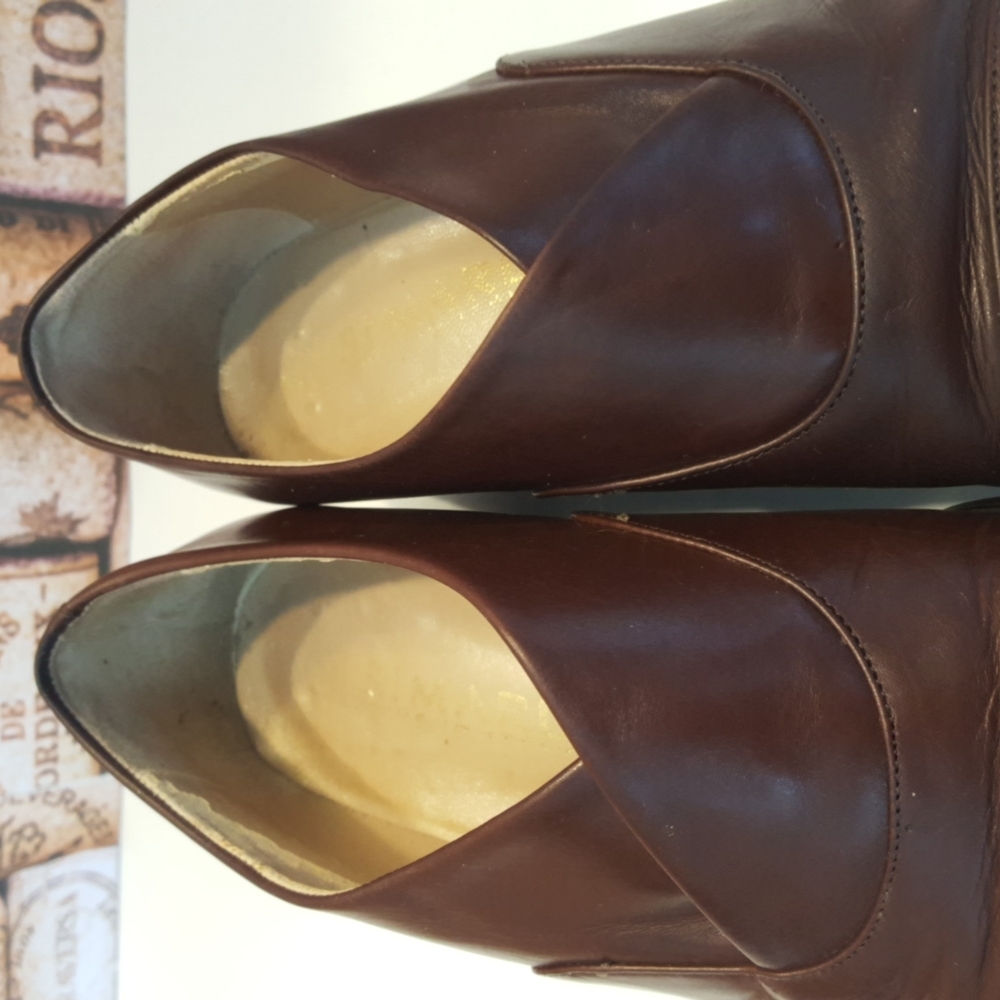Vera Gomma SIMARD Red Brown Italian Leather Loafer Shoes, Vintage (EU 37.5) - Picture 4 of 11